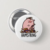 Badge Rond 5 Cm Hamstring Funny Pig Pun (Devant & derrière)