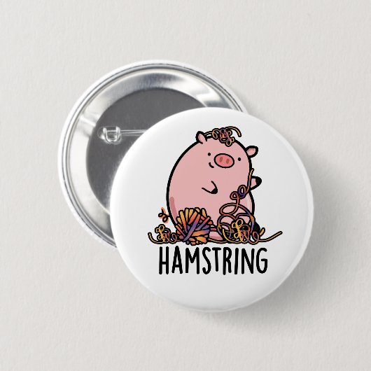 Badge Rond 5 Cm Hamstring Funny Pig Pun (Devant & derrière)