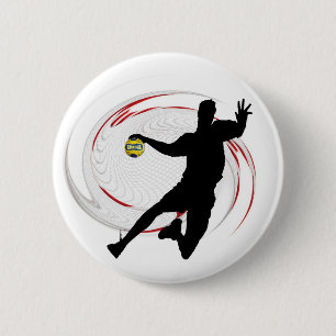 Badge Rond 5 Cm Handball moderne design sophistiqué de joueur