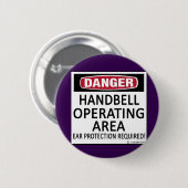 Badge Rond 5 Cm Handbell de la zone d'exploitation (Devant & derrière)