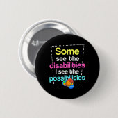 Badge Rond 5 Cm Handicap 1 Sensibilisation (Devant & derrière)