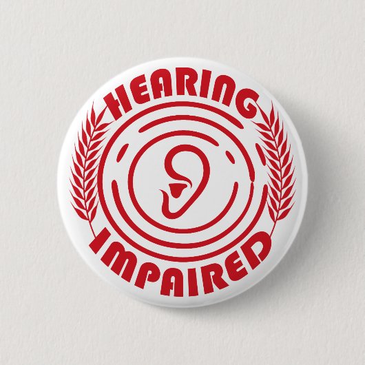 Badge Rond 5 Cm Handicap auditif Classique (Devant)