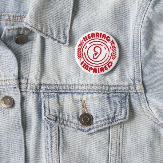 Badge Rond 5 Cm Handicap auditif Classique (En situation)