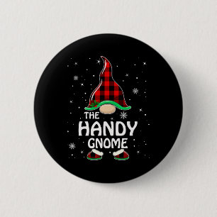 Badge Rond 5 Cm Handicap Buffalo Plaid Matching Family Christma