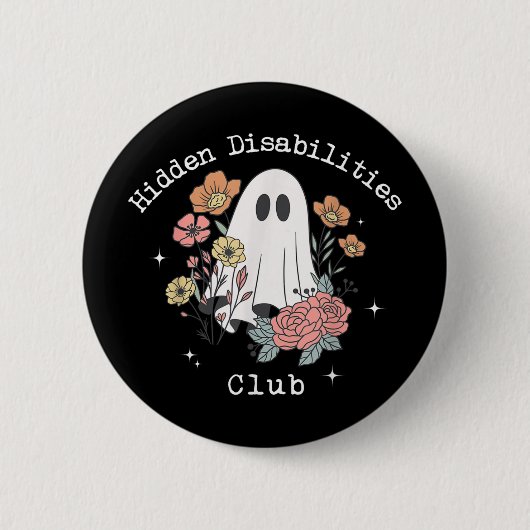 Badge Rond 5 Cm Handicap caché Invisible Autisme (Devant)