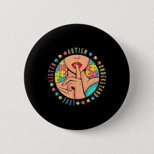 Badge Rond 5 Cm Handicap sensibilisation sur l'autisme Mois 2
