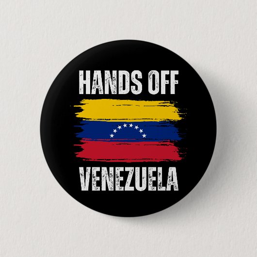 Badge Rond 5 Cm Hands Off Venezuela (Devant)
