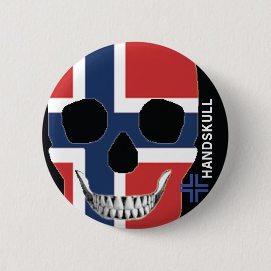 Badge Rond 5 Cm HANDSKULL Norvège - bouton (Devant)