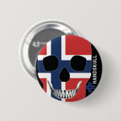 Badge Rond 5 Cm HANDSKULL Norvège - bouton (Devant & derrière)