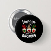 Badge Rond 5 Cm Hangin With My Gnomie Leopard Women Christmas Gnom (Devant & derrière)