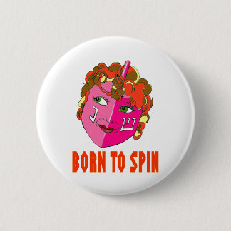 BADGE ROND 5 CM HANOUKKA DREIDEL SOUTENU POUR TOURNER LE CADEAU