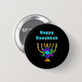 Badge Rond 5 Cm Hanoukka heureux (Devant & derrière)