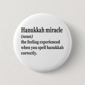Badge Rond 5 Cm Hanoukka Miracle Funny Chanukah Juif Définition (Devant)
