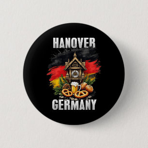 Badge Rond 5 Cm Hanover Allemagne Souvenir Allemagne Drapeau Voyag