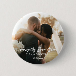 Badge Rond 5 Cm Happily Ever After Custom Photo Picture Wedding