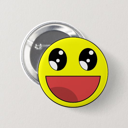 Badge Rond 5 Cm Happy (Devant & derrière)