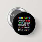Badge Rond 5 Cm Happy 100 Days Of School 100th Day Of School Kids (Devant & derrière)