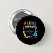 Badge Rond 5 Cm Happy 100th Day Of School Student Design, 100 Days (Devant & derrière)