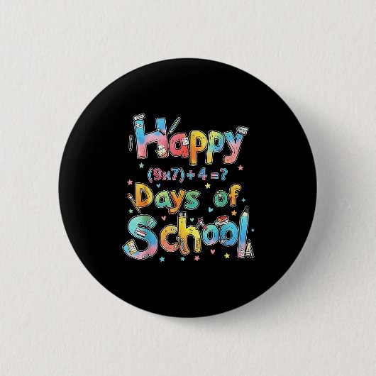 Badge Rond 5 Cm Happy 67 Days Of School Math Equation Teacher Six (Devant)