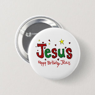 Badge Rond 5 Cm Happy Birthday Jesus