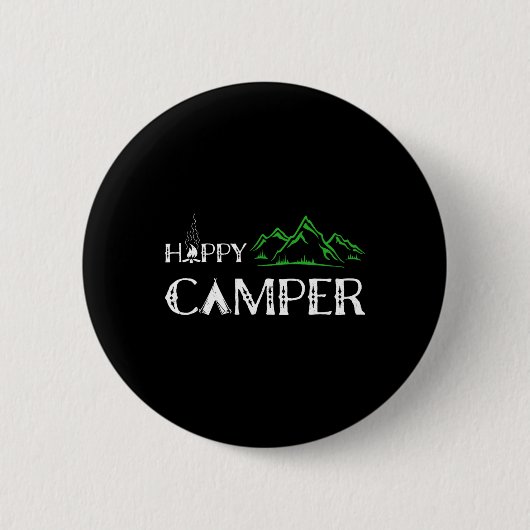 Badge Rond 5 Cm Happy Camper - Camping Pour Hommes (Devant)