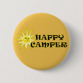 Badge Rond 5 Cm Happy Camper Camping Sunshine Button (Devant)
