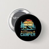 Badge Rond 5 Cm Happy Camper Funny Matching Camping Crew (Devant & derrière)