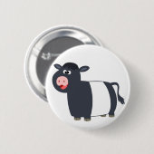 Badge Rond 5 Cm Happy Cartoon Belted Galloway Bouton de vache Badg (Devant & derrière)