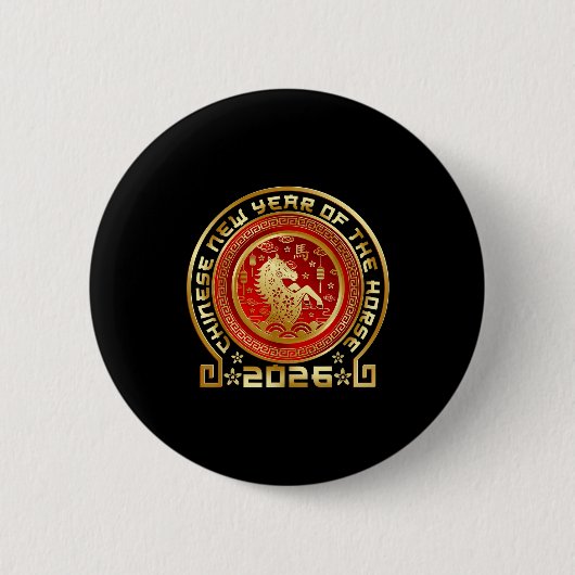Badge Rond 5 Cm Happy Chinese Lunar New Year 2026 Zodiac Year Of T (Devant)
