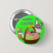 BADGE ROND 5 CM HAPPY EASTER (Devant & derrière)