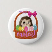 Badge Rond 5 Cm Happy Easter Hedgehog Button (Devant)