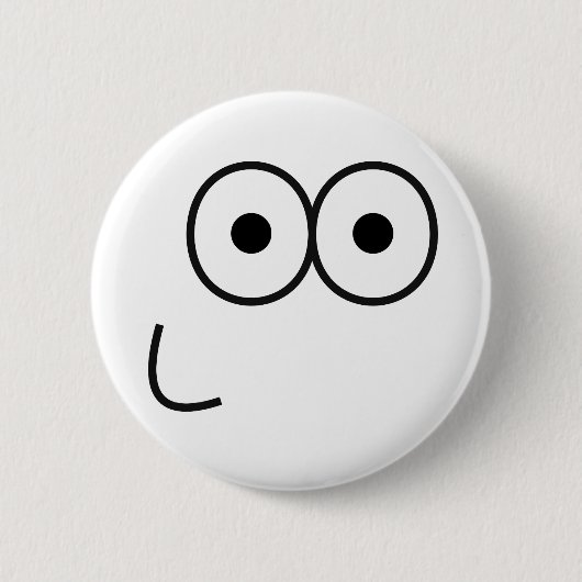 Badge Rond 5 Cm Happy Eyes and Mouth - Bouton Pinback (Devant)