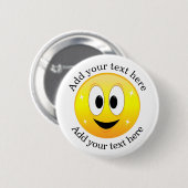 Badge Rond 5 Cm Happy Face Personnalisé (Devant & derrière)