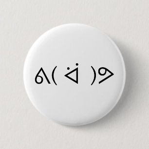 Badge Rond 5 Cm Happy Gary ᕕ( ᐛ )Meme Emoticon Text Art