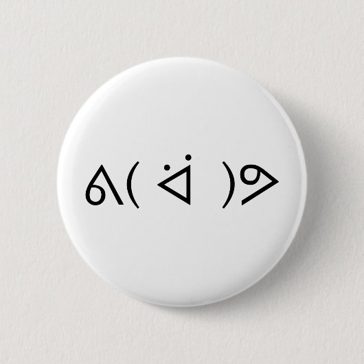 Badge Rond 5 Cm Happy Gary ᕕ( ᐛ )Meme Emoticon Text Art (Devant)