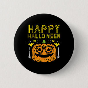 Badge Rond 5 Cm Happy Halloween Citrouille lunettes costume femmes