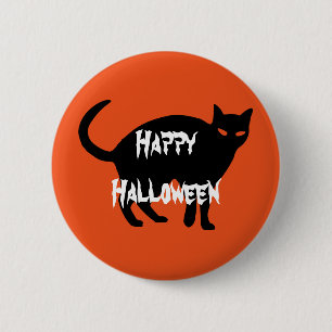 Badge Rond 5 Cm Happy Halloween effrayant chat