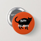 Badge Rond 5 Cm Happy Halloween effrayant chat (Devant & derrière)