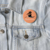 Badge Rond 5 Cm Happy Halloween effrayant chat (En situation)