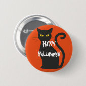 Badge Rond 5 Cm Happy Halloween effrayant chat (Devant & derrière)