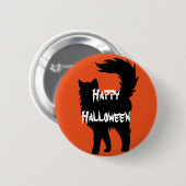 Badge Rond 5 Cm Happy Halloween effrayant chat (Devant & derrière)