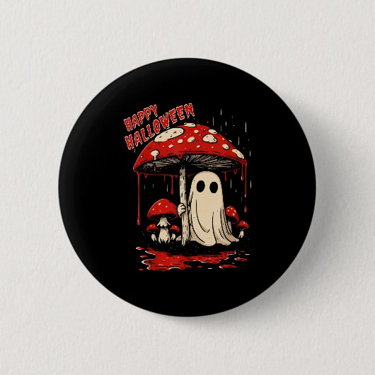 Badge Rond 5 Cm Happy Halloween Ghost (Devant)