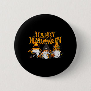 Badge Rond 5 Cm Happy Halloween Gnomes Automne Citrouille automne