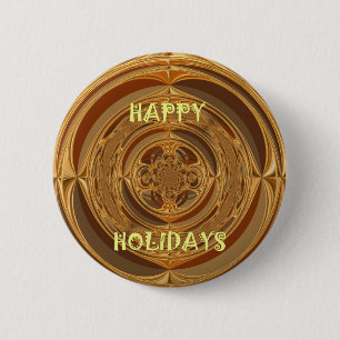 Badge Rond 5 Cm Happy Holidays Circle Art Print/Design