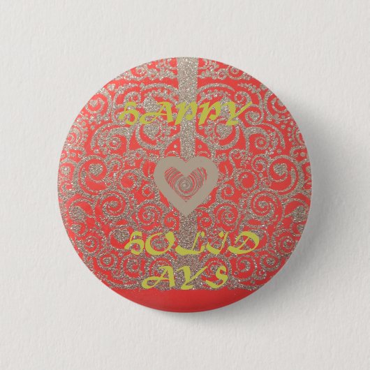 Badge Rond 5 Cm Happy Holidays Parties scintillant rouge design co (Devant)