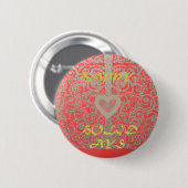 Badge Rond 5 Cm Happy Holidays Parties scintillant rouge design co (Devant & derrière)