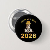 Badge Rond 5 Cm Happy Mew Year 2026 (Devant & derrière)