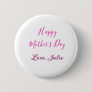 Badge Rond 5 Cm Happy Mothers Day pink calligraphy mom grandmother