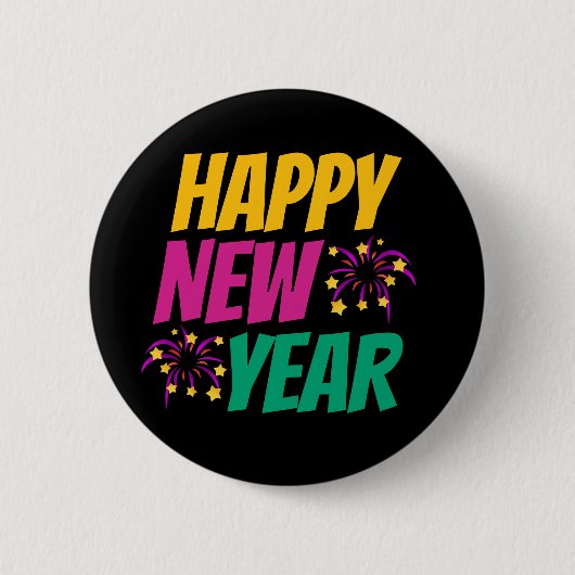 Badge Rond 5 Cm Happy New Year  (Devant)