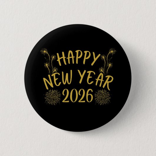 Badge Rond 5 Cm Happy New Year 2026 (Devant)